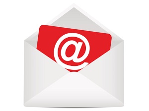 Open envelope with the e-mail symbol