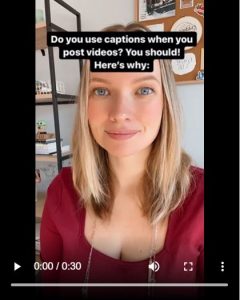 An image of Catrina's Instagram caption instructional video.